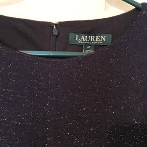 New Lauren by Ralph Lauren Size 12 Navy sparkle dress with flare sleeves